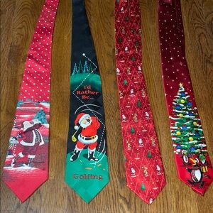 Festive Christmas Ties - Set of 4